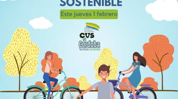 Personas Animadas En Bicicleta, Dia De Movilidad Sostenible