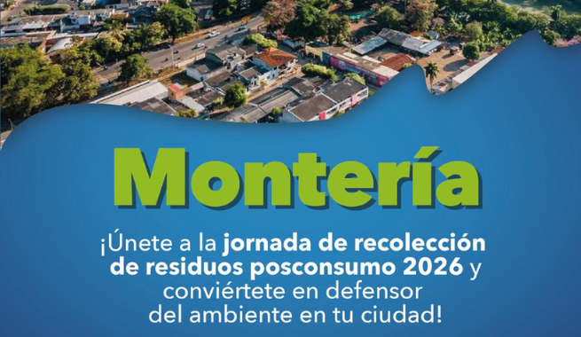 Imagen De Monteria De Fondo Con Invitación A Participar En La Jornada Posconsumo 2026 De La CVS