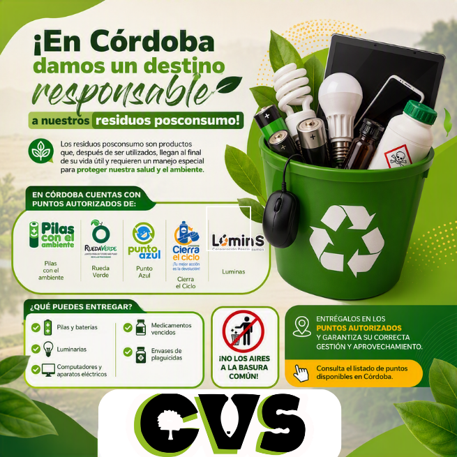 CVS INVITA A LA COMUNIDAD DE CÓRDOBA A DISPONER CORRECTAMENTE SUS RESIDUOS POSCONSUMO